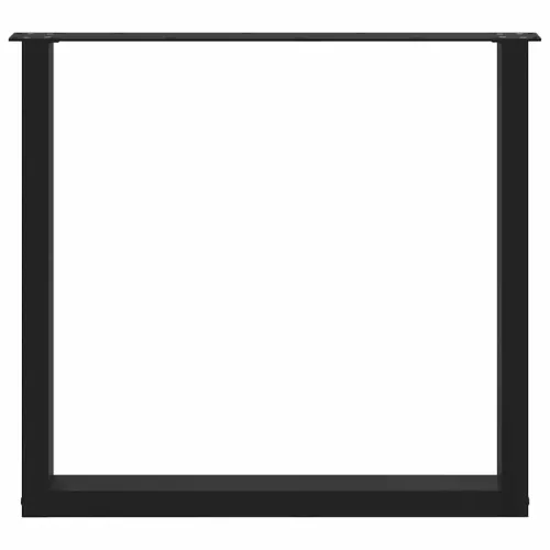 2 db U alakú étkezőasztal láb fekete 80 x (72-73) cm acél étkezőasztal láb