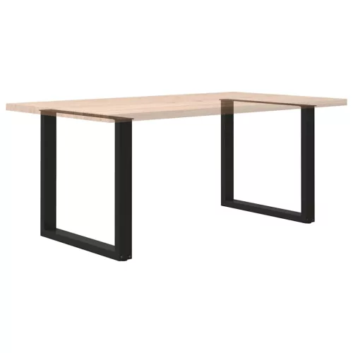 2 db U alakú étkezőasztal láb fekete 80 x (72-73) cm acél étkezőasztal láb