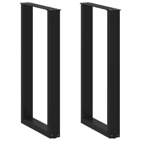 2 db U alakú bárasztalláb, fekete, 40 x (90-91) cm, acél