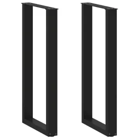   2 db U alakú bárasztalláb, fekete, 40 x (100-101) cm, acél