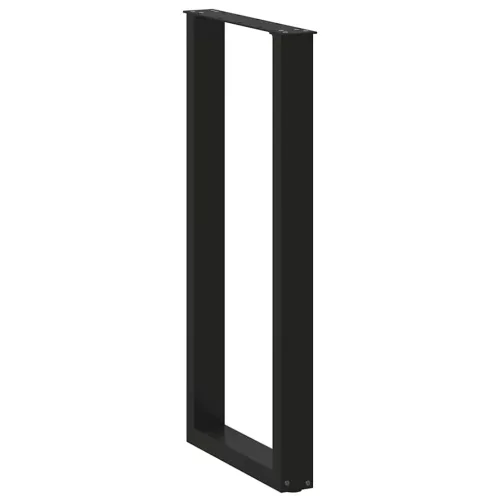 2 db fekete U-alakú acél bárasztalláb 50 x (100-101) cm