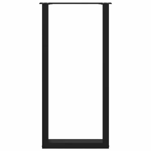 2 db fekete U-alakú acél bárasztalláb 50 x (100-101) cm