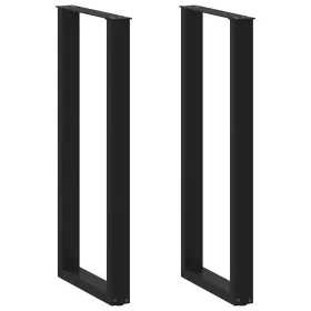   2 db U alakú bárasztalláb, fekete, 40 x (110-111) cm, acél