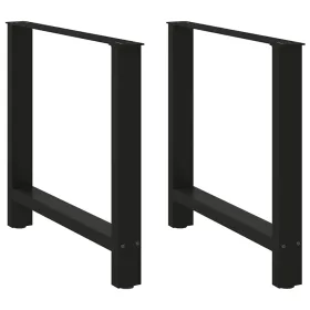 2 db fekete étkezőasztal láb 80 x (72-73) cm acél
