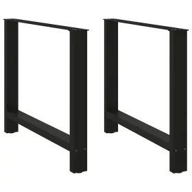 2 db fekete acél étkezőasztal láb 90 x (72-73) cm
