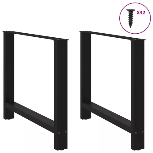 2 db fekete acél étkezőasztal láb 90 x (72-73) cm