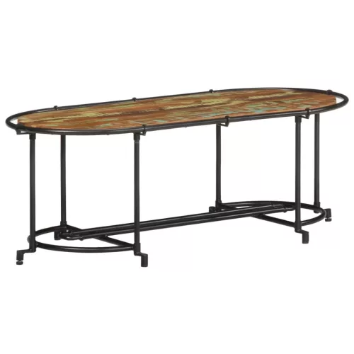 Tömör újrahasznosított fa dohányzóasztal 110 x 55 x 40 cm