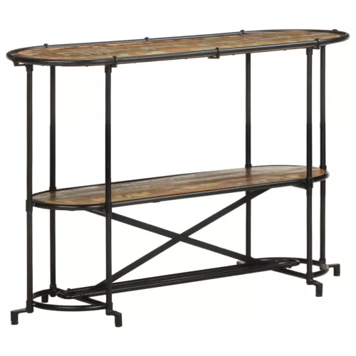 Tömör újrahasznosított fa konzolasztal 110 x 42 x 76 cm