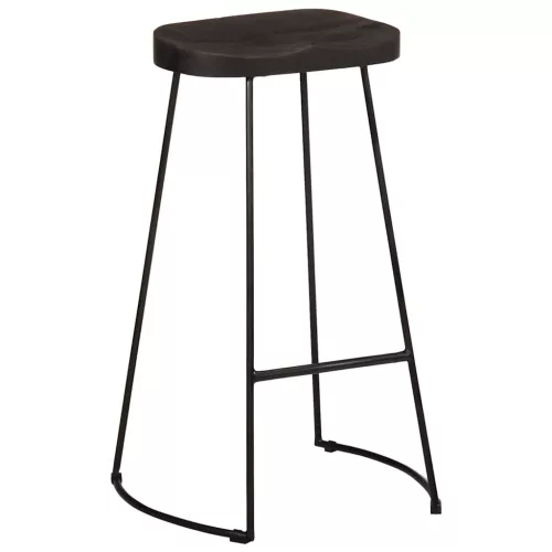 Bárszékek 2 db Fekete 45x40x78 cm tömör fa Mango