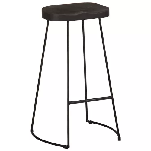 Bárszékek 2 db Fekete 45x40x78 cm tömör fa Mango