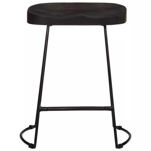 Bárszékek 2 db Fekete 46x38x52 cm tömör fa Mango