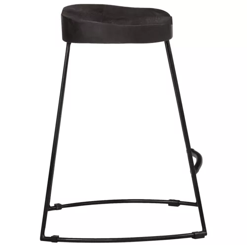Bárszékek 2 db Fekete 46x38x52 cm tömör fa Mango