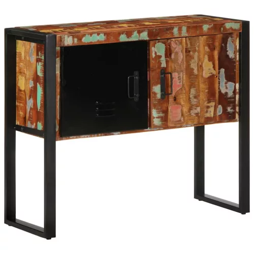 Konzolszekrény többszínű 90x35x75 cm tömörfa újrahasznosított