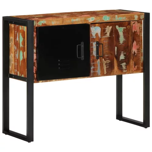 Konzolszekrény többszínű 90x35x75 cm tömörfa újrahasznosított