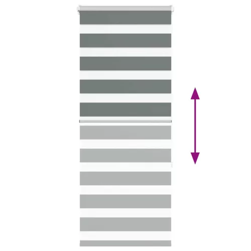 Zebrafüggönnyel sötét szürke szövetszélesség 60,9 cm poliészter