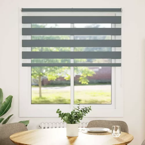 Zebrafüggönnyel sötét szürke szövetszélesség 130,9cm poliészter