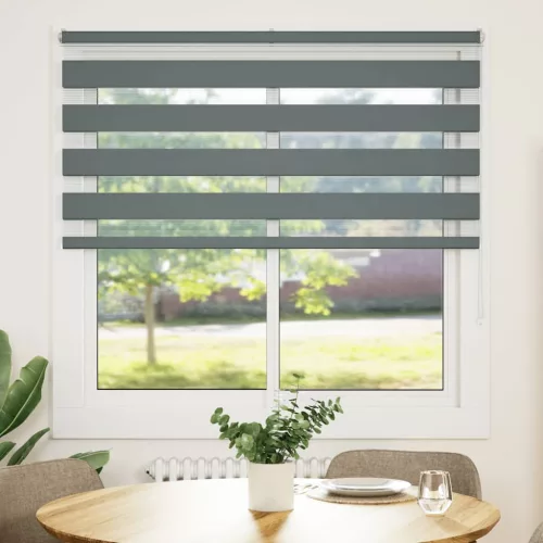 Zebrafüggönnyel sötét szürke szövetszélesség 135,9cm poliészter