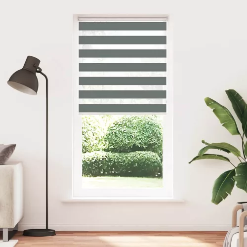 Zebrafüggönnyel sötét szürke szövetszélesség 100,9cm poliészter
