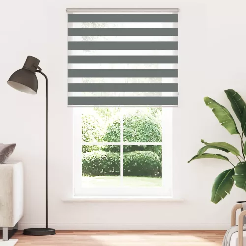 Zebrafüggönnyel sötét szürke szövetszélesség 130,9cm poliészter