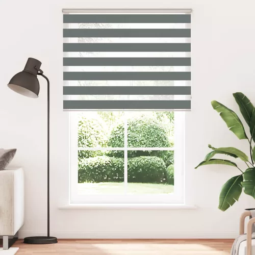 Zebrafüggönnyel sötét szürke szövetszélesség 140,9cm poliészter