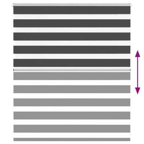 Zebrafüggönnyel fekete szövetszélesség 125,9 cm poliészter