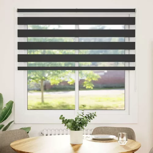 Zebrafüggönnyel fekete szövetszélesség 140,9 cm poliészter