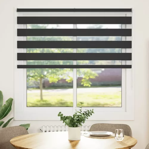 Zebrafüggönnyel fekete szövetszélesség 140,9 cm poliészter