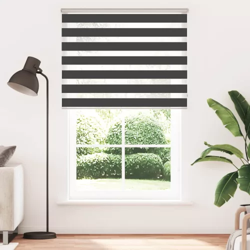 Zebrafüggönnyel fekete szövetszélesség 140,9 cm poliészter