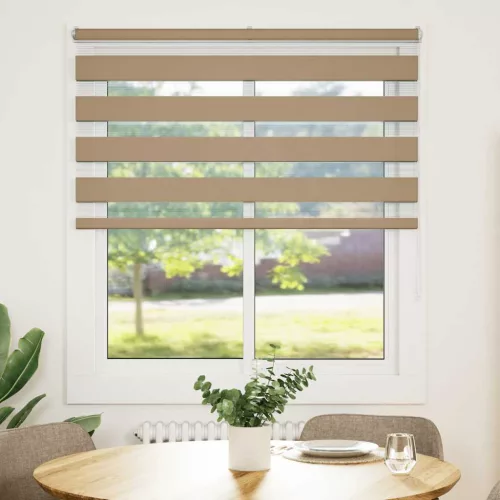 Zebrafüggönnyel homokbarna szövetszélesség 115,9 cm poliészter