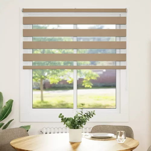 Zebrafüggönnyel homokbarna szövetszélesség 120,9 cm poliészter