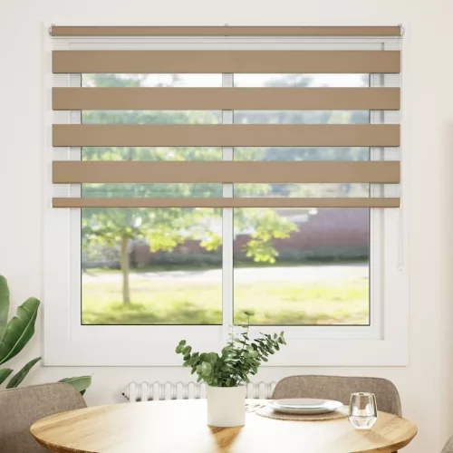 Zebrafüggönnyel homokbarna szövetszélesség 135,9 cm poliészter