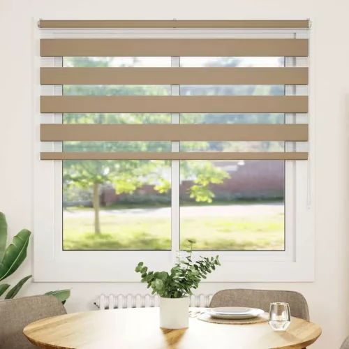 Zebrafüggönnyel homokbarna szövetszélesség 140,9 cm poliészter