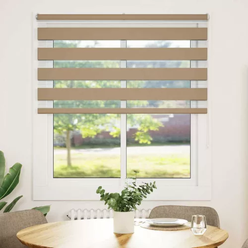 Zebrafüggönnyel homokbarna szövetszélesség 125,9 cm poliészter