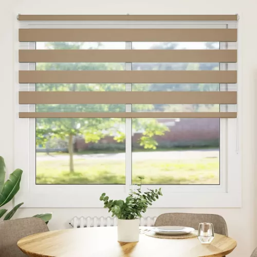 Zebrafüggönnyel homokbarna szövetszélesség 150,9 cm poliészter