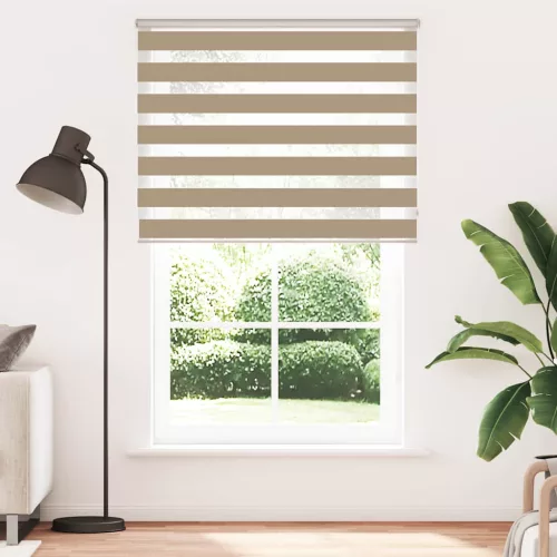 Zebrafüggönnyel homokbarna szövetszélesség 145,9 cm poliészter