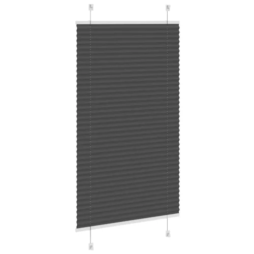 Pliszírozott redőny fekete 75x100 cm szövetszélesség 74,4 cm