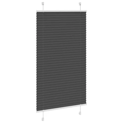 Pliszírozott redőny fekete 80x100 cm szövetszélesség 79,4 cm