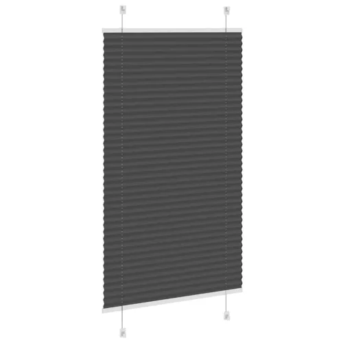 Pliszírozott redőny fekete 75x150 cm szövetszélesség 74,4 cm