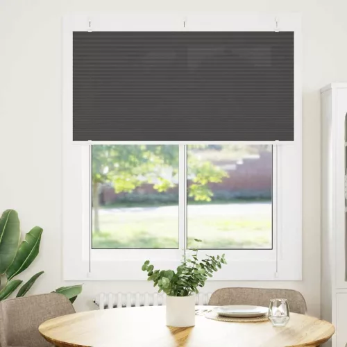 Pliszírozott redőny fekete 115x150 cm szövetszélesség 114,4 cm