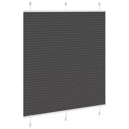 Pliszírozott redőny fekete 115x150 cm szövetszélesség 114,4 cm