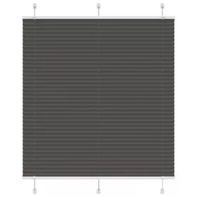   Pliszírozott redőny fekete 120x150 cm szövetszélesség 119,4 cm