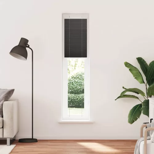 Pliszírozott redőny fekete 40x200 cm szövetszélesség 39,4 cm