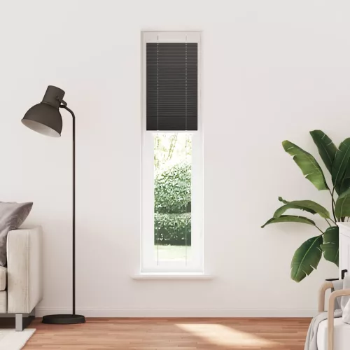 Pliszírozott redőny fekete 45x200 cm szövetszélesség 44,4 cm