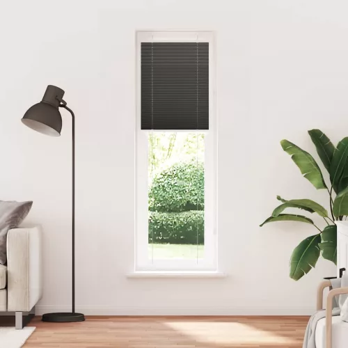 Pliszírozott redőny fekete 60x200 cm szövetszélesség 59,4 cm