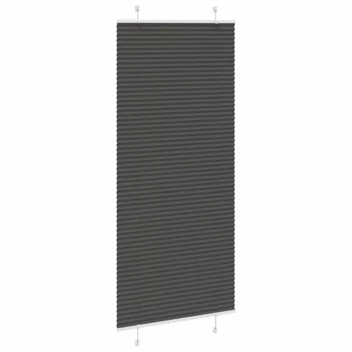 Pliszírozott redőny fekete 85x200 cm szövetszélesség 84,4 cm