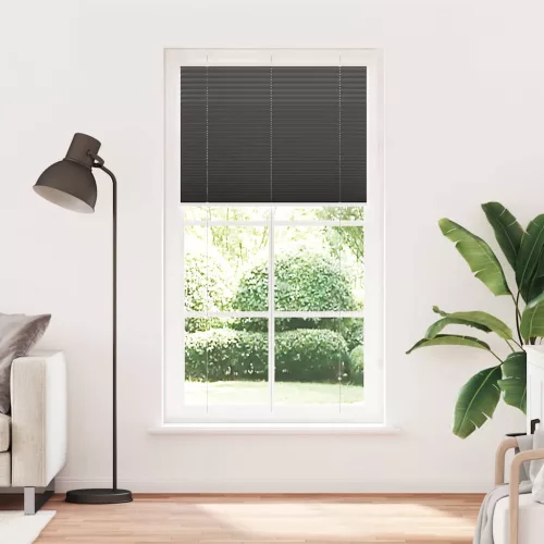 Pliszírozott redőny fekete 105x200 cm szövetszélesség 104,4 cm