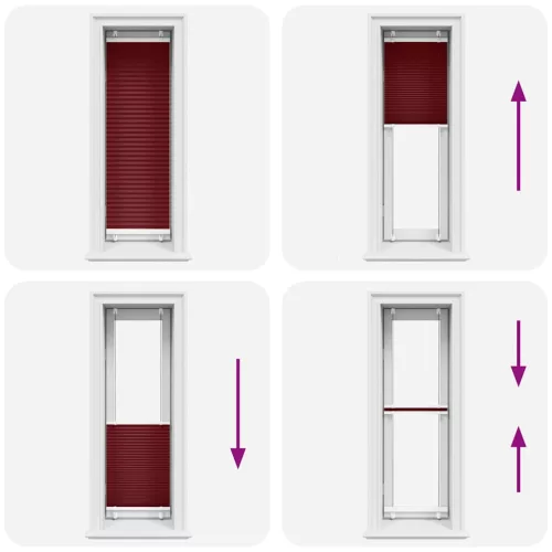 Pliszírozott redőny Bordeaux piros 45x100 cm Szövetszélesség