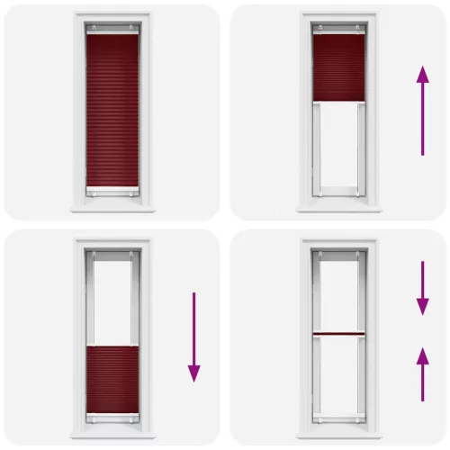 Pliszírozott redőny Bordeaux piros 40x150 cm szövetszélesség