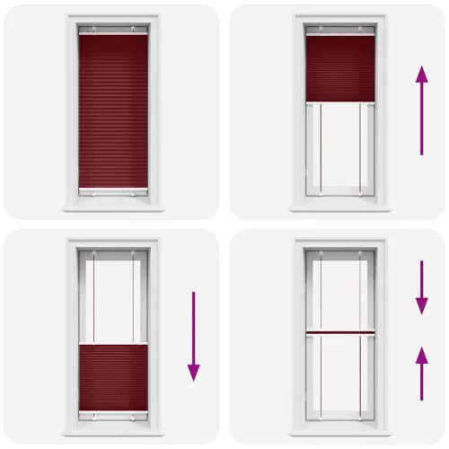 Pliszírozott redőny Bordeaux piros 55x150 cm Szövetszélesség
