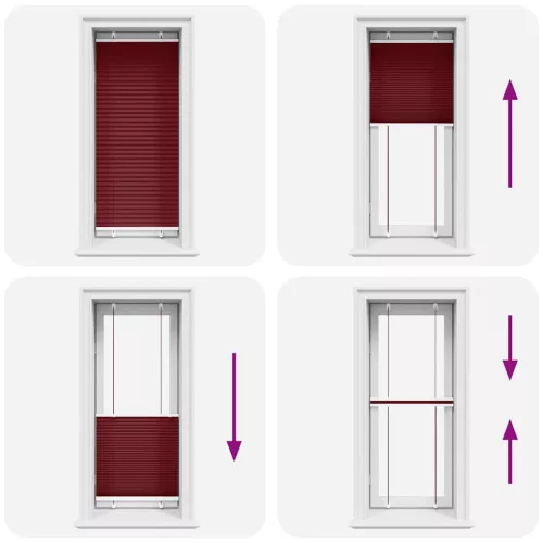 Pliszírozott redőny Bordeaux piros 60x150 cm Szövetszélesség
